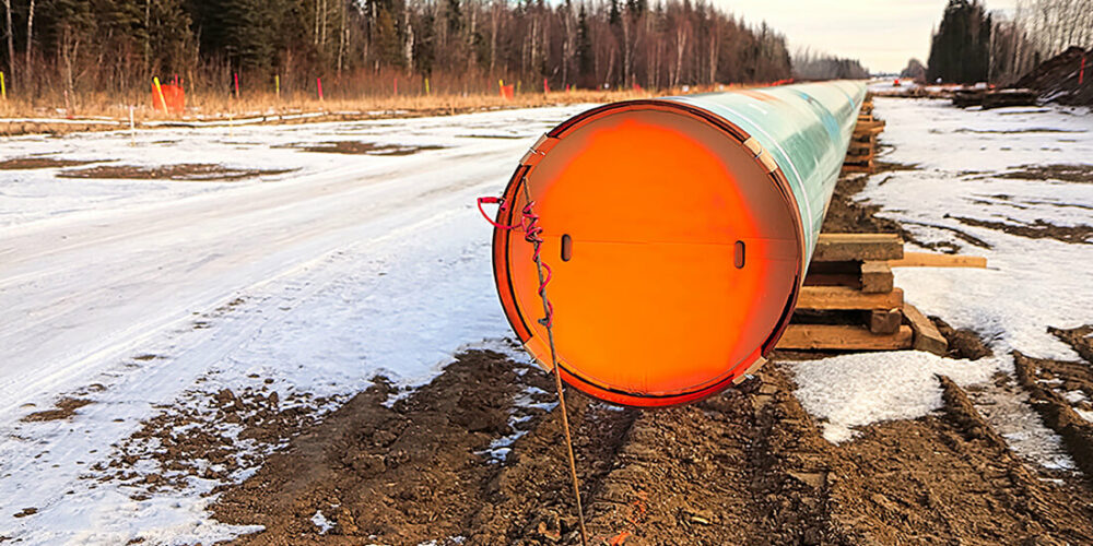 Pipe in snow